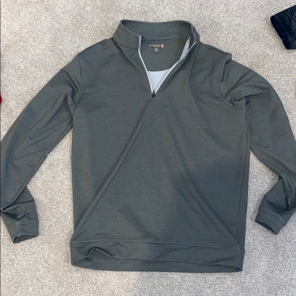 Gray 1/4 zip Peter millar light sweater